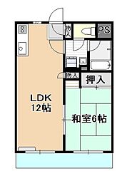 アート東松山 1LDKの間取図画像