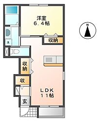 ル・シェル柏 1階1LDKの間取り