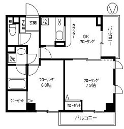 メゾンウィステリア2 2DKの間取図画像