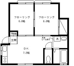 サンフルール 2DKの間取図画像