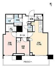 HARUMIFLAGSUNVILLAGET棟 2LDKの間取図画像