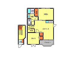 グレースビュー西城南B 2LDKの間取図画像