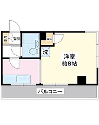 フェリーゼ舞浜 2階1Kの間取り