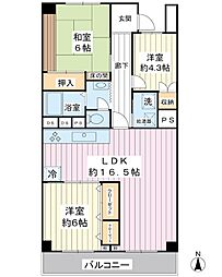サンコーポ浦安B棟 3LDKの間取図画像
