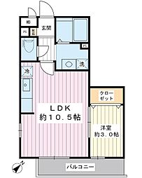 アヴァンタージュ 1LDKの間取図画像