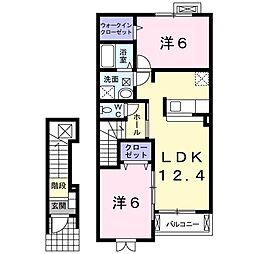 しなのD 2LDKの間取図画像