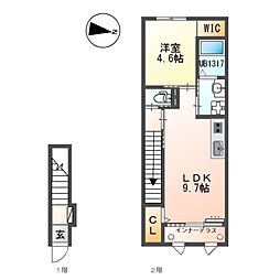 Conforto原島 1LDKの間取図画像