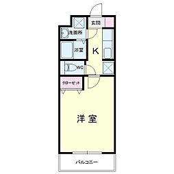 ブライトタイム1 1Kの間取図画像