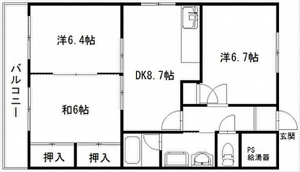 エクセルひくま 505｜静岡県浜松市中央区曳馬６丁目(賃貸マンション3DK・5階・59.22㎡)の写真 その2