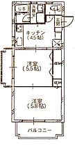 リバティヒルズ 105 ｜ 静岡県磐田市富士見町１丁目9-1（賃貸マンション2K・1階・35.15㎡） その2