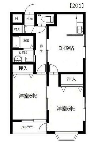 第五木下グリーンハイツ 305｜静岡県浜松市中央区和合町(賃貸アパート2DK・3階・51.30㎡)の写真 その2