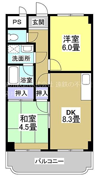 ジョナサン　今之浦ビル 302｜静岡県磐田市今之浦３丁目(賃貸マンション2DK・3階・45.95㎡)の写真 その2