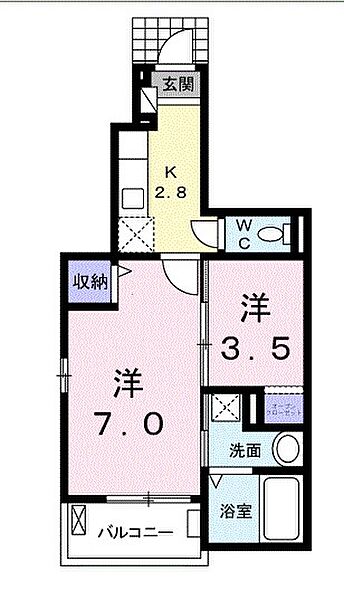 ベル　ユニヴェール 102｜静岡県掛川市杉谷１丁目(賃貸アパート2K・1階・31.65㎡)の写真 その2