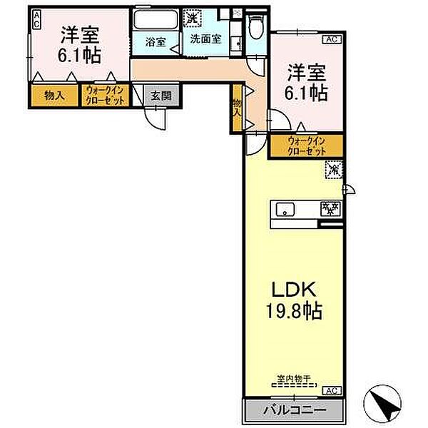 仮）D-room下池川町 201｜静岡県浜松市中央区下池川町(賃貸アパート2LDK・2階・76.92㎡)の写真 その2