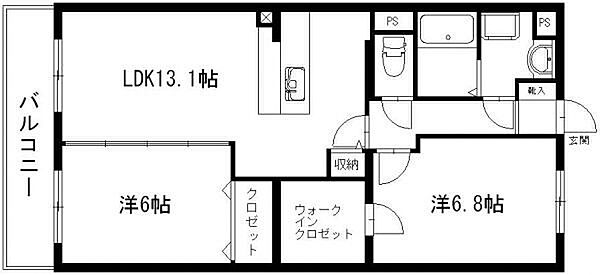 グランストーク高丘北 ｜静岡県浜松市中央区高丘北３丁目(賃貸マンション2LDK・4階・59.96㎡)の写真 その2