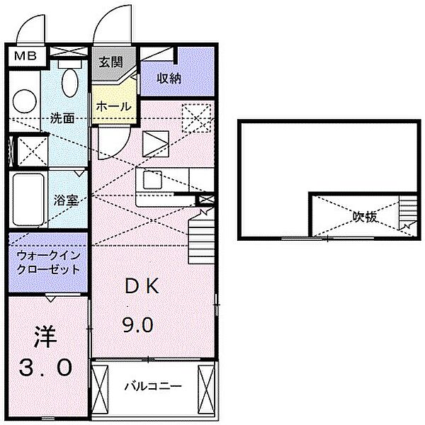 パサージュ高丘 201｜静岡県浜松市中央区高丘西３丁目(賃貸アパート1DK・2階・33.34㎡)の写真 その2