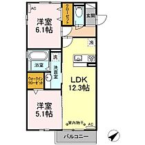 メルベーユK 203 ｜ 静岡県掛川市富部130-25（賃貸アパート2LDK・2階・55.44㎡） その2