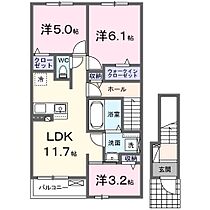 オーブタウンA 202 ｜ 静岡県浜松市中央区高丘東２丁目6番47（賃貸アパート3LDK・2階・62.10㎡） その2