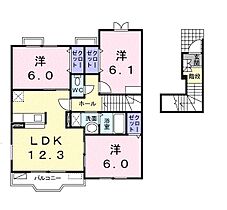 アルカンシェル　II 202 ｜ 静岡県掛川市上土方430-1（賃貸アパート3LDK・2階・70.68㎡） その2