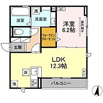 仮）D-room上浅田二丁目II 102 ｜ 静岡県浜松市中央区上浅田２丁目490-1（賃貸アパート1LDK・1階・46.73㎡） その1