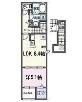 フーガ 201 ｜ 静岡県袋井市愛野東１丁目8番地15（賃貸アパート1LDK・2階・38.81㎡） その2