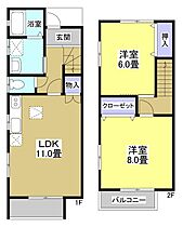 ドエル・コートC C-1 ｜ 静岡県浜松市浜名区宮口3515-4（賃貸タウンハウス2LDK・--・61.48㎡） その2