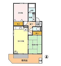 グリーン・ムクヘル 2DKの間取図画像