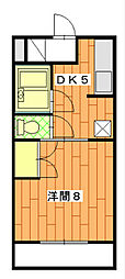グローリアル.S 1DKの間取図画像