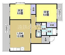 グランドハイツ2 2LDKの間取図画像