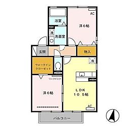 リビングタウン家代の里C 2LDKの間取図画像