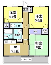 フロントヒルズ3 3DKの間取図画像