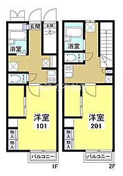 レオパレス延久4 1Kの間取図画像