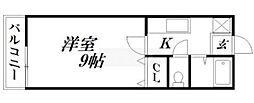 エクセラン1 1Kの間取図画像