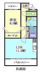 ECRIN 1LDKの間取図画像