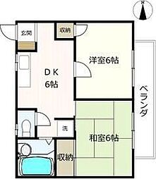 プレジオグリーン 2DKの間取図画像