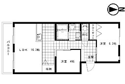 スカイキング2プラス 2LDKの間取図画像
