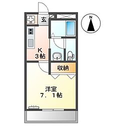 パインベイヒルズ 1Kの間取図画像