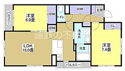 リンボックF 2LDKの間取図画像
