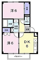 グランドコート初馬 2DKの間取図画像