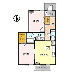 プリメーラ 2DKの間取図画像