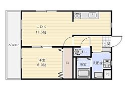 アスティオン2 1LDKの間取図画像