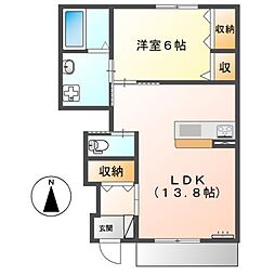 フレシール 1LDKの間取図画像