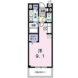 ブランシュール ワンルームの間取図画像