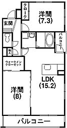 エクセルシア 2LDKの間取図画像