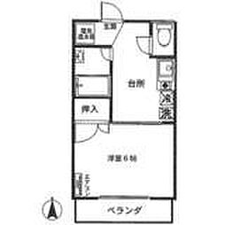 コーポラス・フジ 1Kの間取図画像