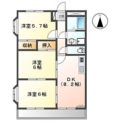 エクセレンスガーデン 3DKの間取図画像