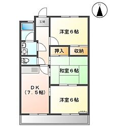 シャトー・カナデ 3DKの間取図画像