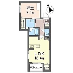 GM.E 1LDKの間取図画像
