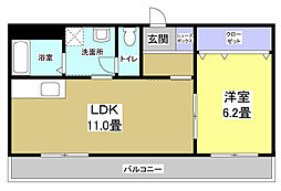 シャングリラ 1LDKの間取図画像