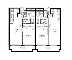 シャトレ壱番館 1LDKの間取図画像
